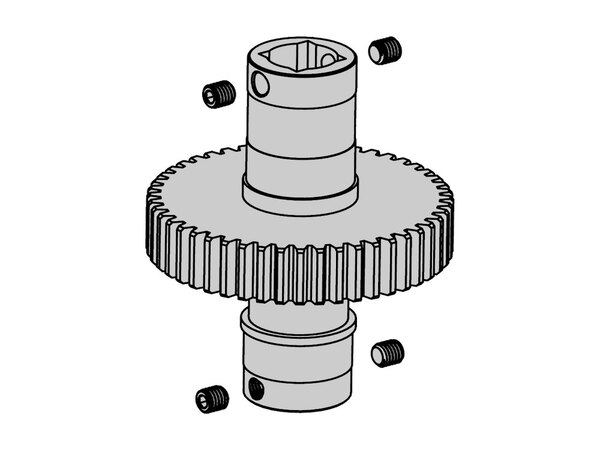 AN-MOTORS ASW.4023 Вал выходной с шестерней (в сборе) 