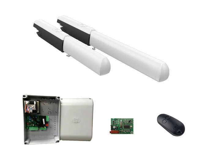 ATI5000A combo KIT - Комплект автоматики для двухстворчатых распашных ворот на основе привода А5000А (блок управления ZF1N, радиоуправление с фиксированным кодом) 