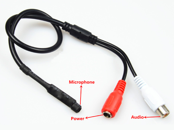 DiAl mic+RCA микрофон для видеонаблюдения со штекером питания и RCA разъемом 