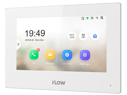 F‑VI‑3242IPE1/White 7‑дюймовый IP‑видеодомофон с поддержкой PoE, 8 тревожными входами, белый корпус 