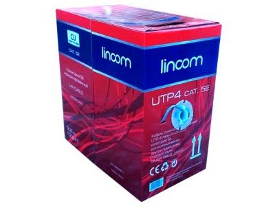 LINCOM кабель витая пара UTP4 4x2x0,5 cat.5e 4 пары Cu (бухта 305 м.) 