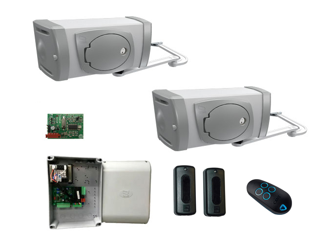 Комплект FE40230 - Комплект автоматики для двухстворчатых распашных ворот (блок ZA3P, радиоуправление, фотоэлементы) 