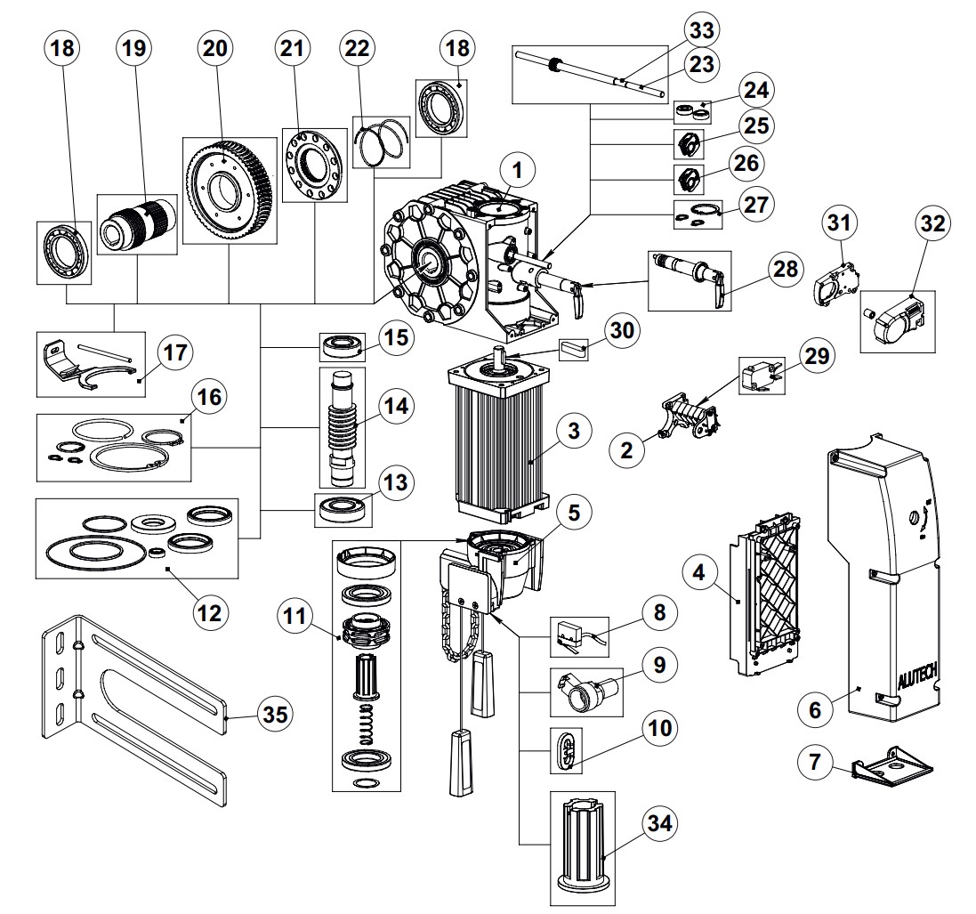 Запчасти для приводов TR-10024-400(E) TR-13018-400(E) TR-13012-400E