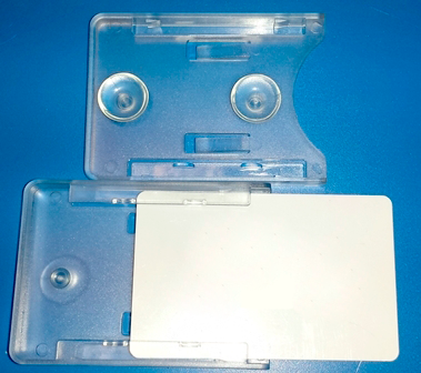 Держатель карты-метки KT-UHF-TAG с липучками на стекло (прозрачный пластик)